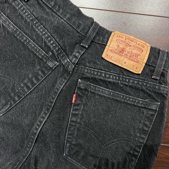 **SOLD** VINTAGE BLACK LEVIS 512 SLIM STRAIGHT LEG JEANS LONG LENGTH - Picture 1 of 3